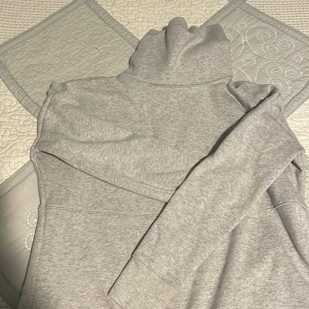 Grey turtleneck fleece sweatshirt